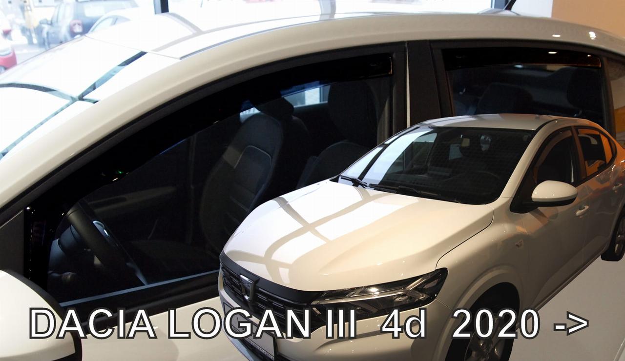 Дефлектори вікон (вітровики) Renault / Dacia Logan III 2020+ sedan вставки HEKO