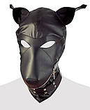 Маска Lederimitat Dog Mask, black, фото 4