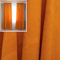 Готовая пара штор Микровельвет оранжевого цвета 1,5м х 2,85м