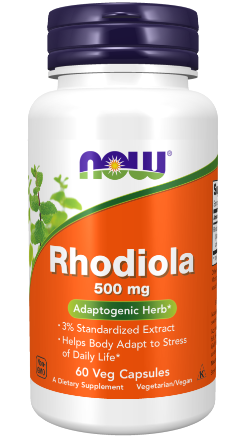 NOW Foods, родіола, 500 мг, 60 рослинних капсул, фото 1