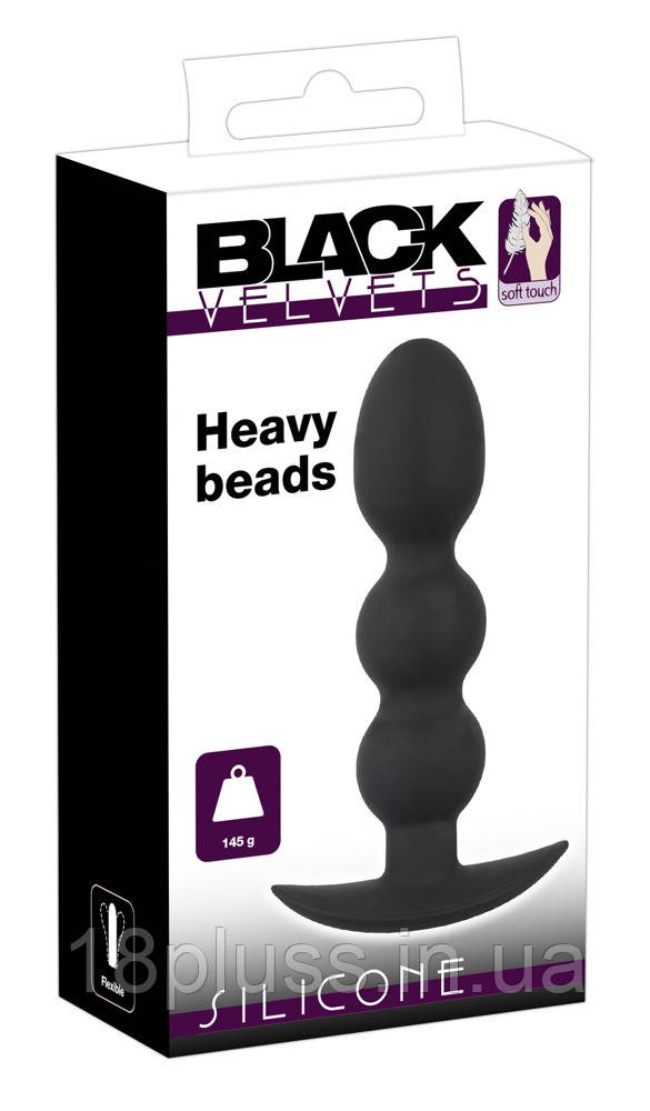 Анальна пробка Black Velvets Heavy Beads 145g, фото 1