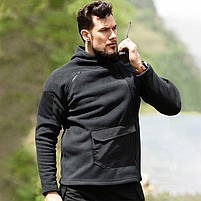 Тактична флісова кофта Han-Wild HW021 Black 3XL тепла чоловіча з капюшоном і кишенями на рукавах 2 шт., фото 4