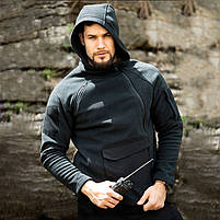 Тактична флісова кофта Han-Wild HW021 Black 3XL тепла чоловіча з капюшоном і кишенями на рукавах 2 шт., фото 5