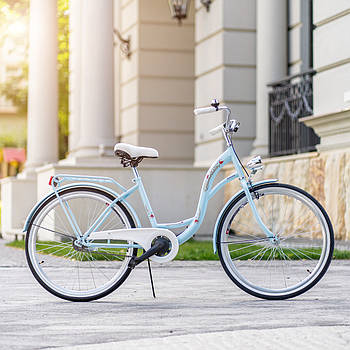 Велосипед жіночий міський VANESSA 26 Sky Blue з кошиком Польща
