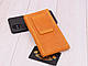 Якісний вертикальний чохол-футляр зі шкіри для телефону з кріпленням на пояс/ Помаранчевий - фото 6 - id-p1469687096