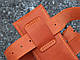 Якісний вертикальний чохол-футляр зі шкіри для телефону з кріпленням на пояс/ Помаранчевий - фото 3 - id-p1469687096