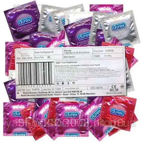 Презервативи Durex Fun Explosion Bag ОРІГІНАЛ (40 презервативів), фото 2