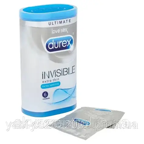 Презервативи Durex Invisible 0,05 мм ОРІГИНАЛ (12 презервативів), фото 2