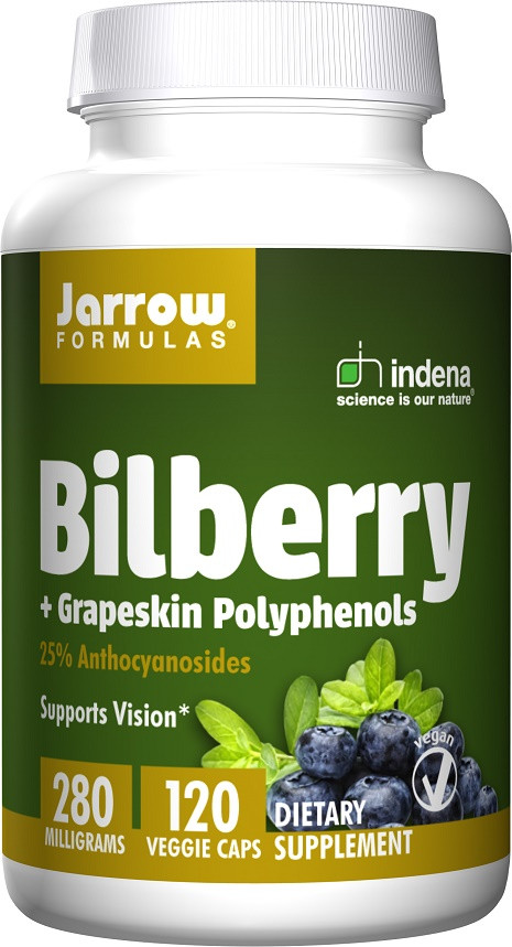 Jarrow Formula, екстракт чорниці 25% та комплекс поліфенолів шкірки винограду 30%, 280 мг, 120 капсул
