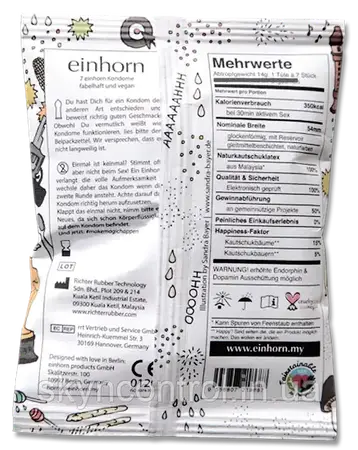 Презервативи Einhorn UUUH!VEGAN Penisgegenstonende Kondome LIMITED (7 шт)., фото 2