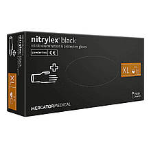 Рукавички нітрилові XL чорні NITRYLEX black упаковка 100 штук