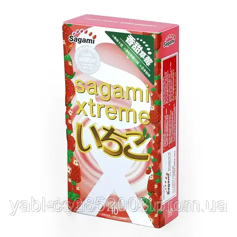 Презервативи Sagami Strawberry (10 шт)., фото 2