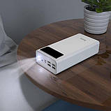 УМБ Powerbank Hoco J65A 40000mAh з ліхтариком білий, фото 7