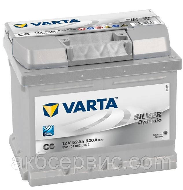 Акумулятор автомобільний Varta 6СТ-52 SILVER dynamic (C6), фото 1