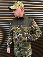 Флисовая кофта Comando мультикам с накладками военная тактическая, флиска для военных