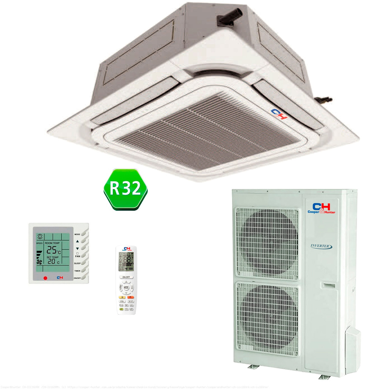Касетний кондиціонер Cooper&Hunter CH-IC160RK/CH-IU160RM R32 Inverter