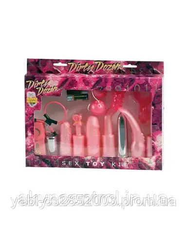 Вибронабор DIRTY DOZEN SEX TOY KIT PINK, фото 2