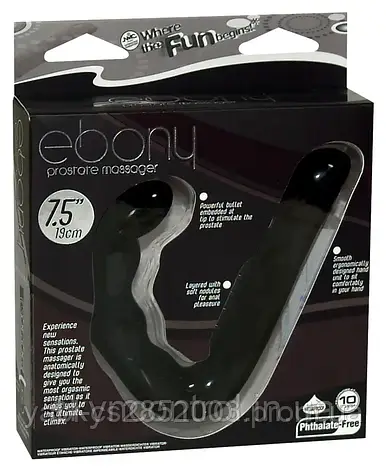 Масажер простати Ebony з 10 вібраційними ритмами і стимуляційними кубиками, фото 2