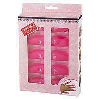 Зажими пластикові для зняття гель-лаків в упаковці(10шт/уп), рожеві
