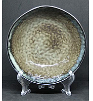 Салатник керамика Семи-руст 18х5,5 см керамическая тарелка зеленая болотного цвета хаки