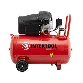Масляний компресор об'ємом 100 л INTERTOOL PT-0005, 2-х циліндровий компресор потужністю 2.23 кВт pwtl