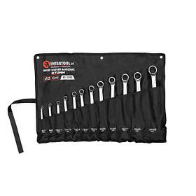 Набір ключів накидних 12шт. 6-32мм Cr-V, покриття сатин-хром, DIN838, STORM INTERTOOL XT-1203 mg