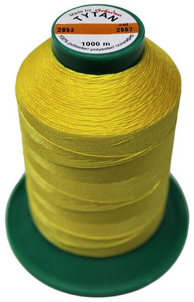 Нитка швейна із поліефірного шовку №60 1000м. «Титан» 2507 жовтий, фото 2