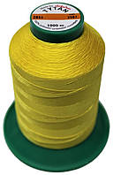 Нитка швейная из полиэфирного шелка №20 2000м. «Титан» 2507 желтый