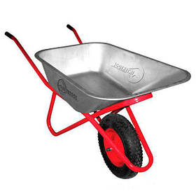 Тачка садово-будівельна, 100л., 180кг, 1 пневмоколесо з підшипником 15" (4.00-8). INTERTOOL WB-1015