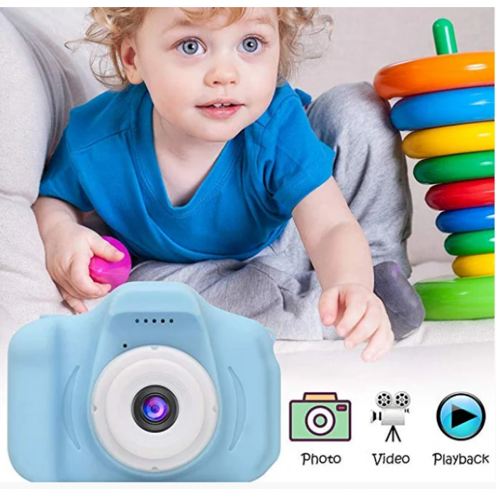 Детский цифровой фотоаппарат WOW Kids Camera GM14 Видеокамера Синий - фото 6 - id-p1673023407
