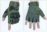 Тактичні рукавички БП, рукавички для військових, зелені размер М, фото 2