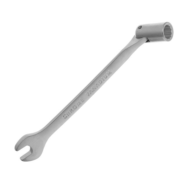 Ключ рожково-накидний шарнірний 13 мм, CrV, покриття сатин-хром INTERTOOL XT-1413 - фото 4 - id-p1673009773