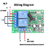 2-х канальне радіо реле на 220В з пультом дистанційного управління 433MГц 2 канали, фото 7