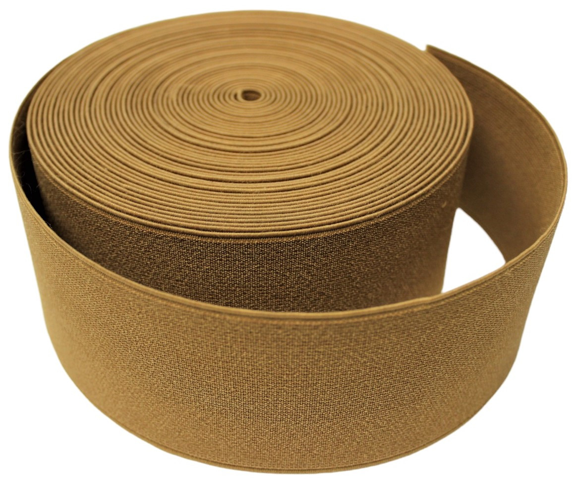 Гумка для взуття, одягу текстильна та еластична 6 см. колір Темний беж(карамель), фото 1