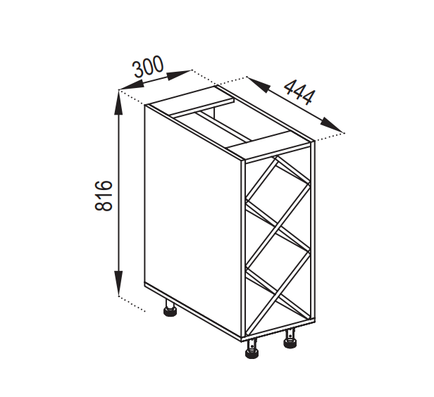 Кухня Прованс нижня секція Н 30 під пляшки корпус ДСП (Світ Меблів ТМ)