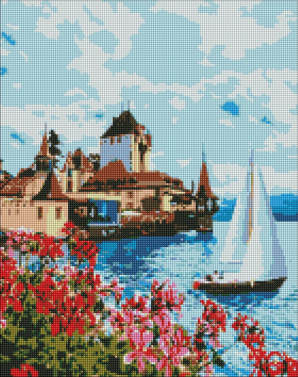 Алмазна мозаїка AMO7237 Ярка Швейцарія 40x50sм Ideyka на підрамнику