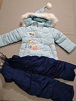 Зимовий костюм із комбінезоном для дівчинки 80,, 92 зріст
