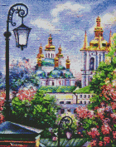 Алмазна мозаїка AMO7245 Київ златоких навесні ©Kateryna Lisova, 40х50см Ideyka на підрамнику, фото 1