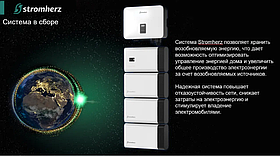 Гібридний комплект трифазний інвертор Stromherz на 10 кВт S-10KTL-ESS та АКБ LiFePO4 на 6.9 кВт/г
