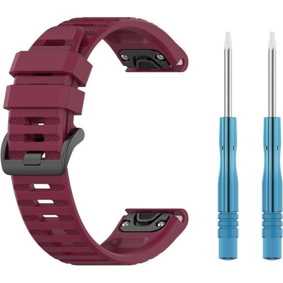Силіконовий ремінець QuickFit 22мм для Garmin Fenix 7 / 6 / 6 Pro / 5 / 5 Plus бордовий