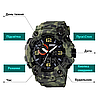 Чоловічий спортивний годинник Skmei Original водонепроникний військовий Хакі, фото 10