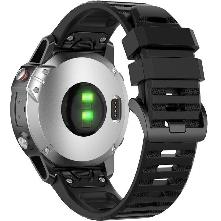 Силіконовий ремінець QuickFit 26мм для Garmin Fenix 7X / 6X / 6X Pro / 5X / 5X Plus / 3 чорний, фото 1