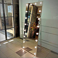 Напольное зеркало с LED подсветкой 160х60 см. Зеркало в полный рост. Зеркало в комнату / в коридор.