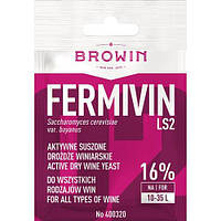 Винные дрожжи Fermivin LS 2. Browin Польша. Универсальные. Для белых, красных, розовых и игристых вин.