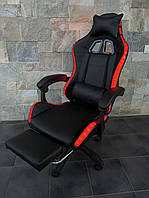 Кресло геймерское SEWEN black черное с подсветкой LED черное игровое спортивное
