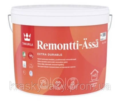 Краска Tikkurila Remontti-Assa акрилатная Ремонтти-Ясся 0,9л - фото 1 - id-p436423693