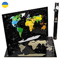 Cкретч карта мира (без россии, беларуси) "My Map Perfect World" Black map ENG, карта путешествий подарок (NS)