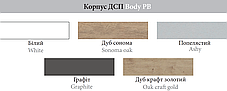 Кухня Оля верхня кутова секція 57×57Ск корпус ДСП фасад скло (Світ Меблів ТМ), фото 3
