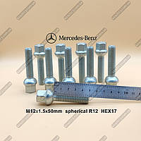 Колёсные болты М12х1,5х50мм сфера R12 (длинные) Mercedes W202 W203 W124 W208 W209 W210 W203CL SLC SLK (R172)