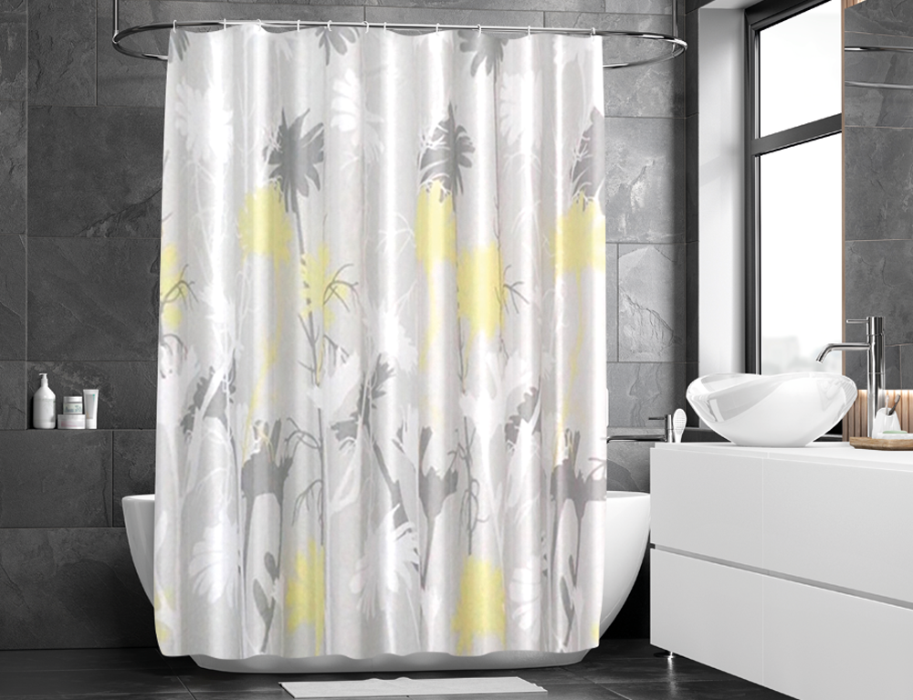 Тканинна штора для ванної кімнати FIORI з кільцями. Розмір 180*180